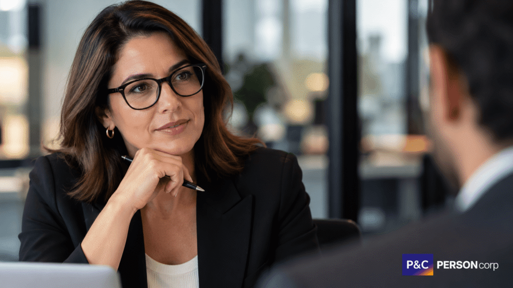 Consultora explicando a diferença entre headhunter e jobhunter em conversa de orientação de carreira