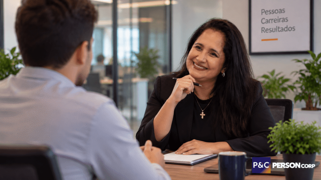 Inteligência emocional no trabalho aplicada em conversa entre líder e colaborador