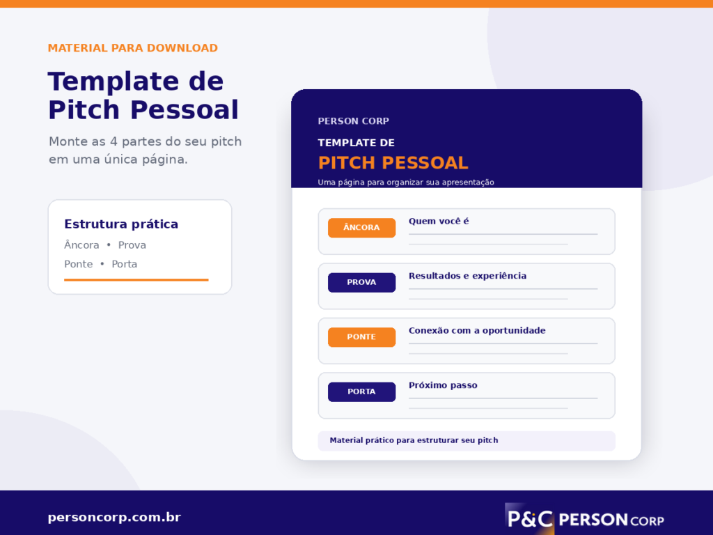 Template de pitch pessoal da Person Corp para download